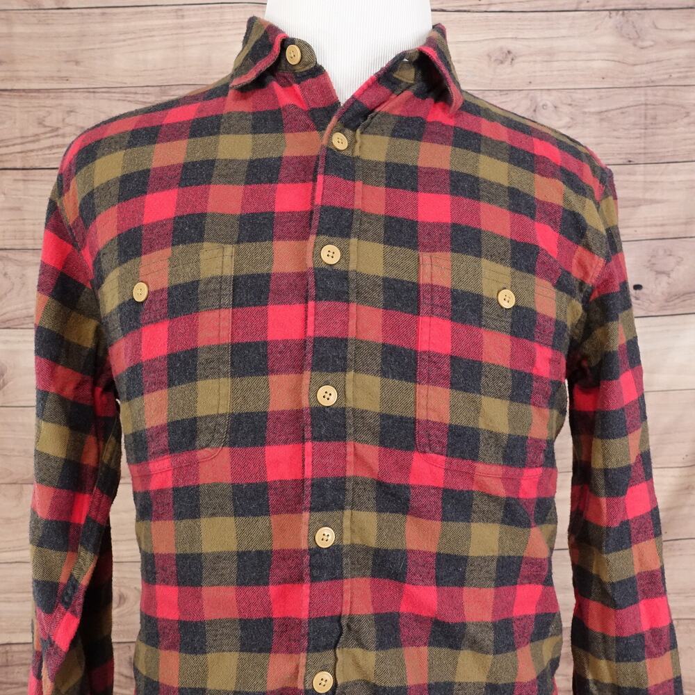 J CREW FLANNEL LONG SLEEVE CHECK BUTTON DOWN SHIRT MENS SIZE L LARGE